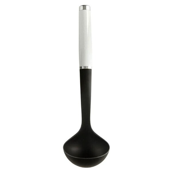 Kitchen Aid Classic Nylon Soup 30cm Ladle Kitchen Cooking Utensil White/Black
