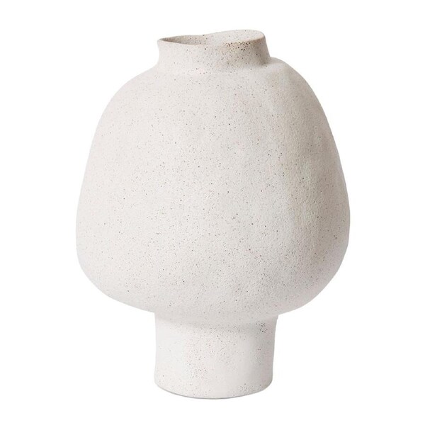 E Style Matias Footed Ceramic Flower Vase Indoor Home Decor 40cm Sandy White