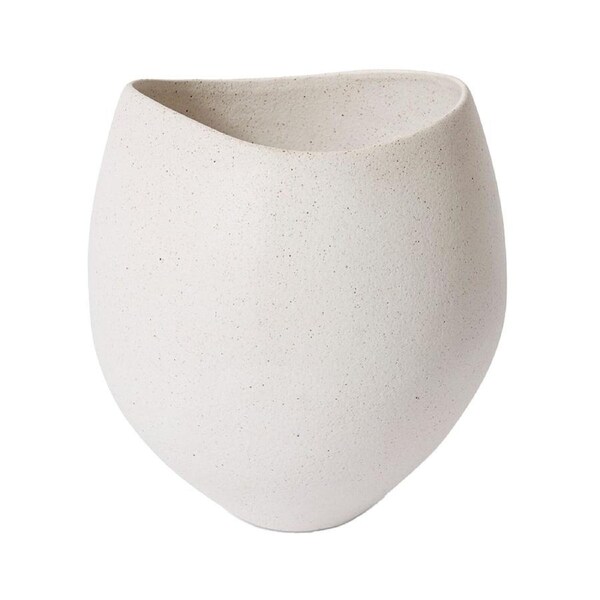 E Style Matias Scoop Ceramic Flower/Plant Pot Home Decor 30cm Sandy White