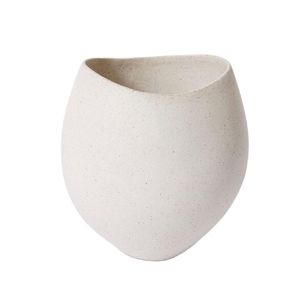 E Style Matias Scoop Ceramic Flower/Plant Pot Home Decor 24cm Sandy White