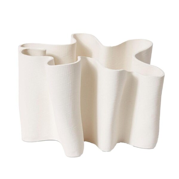 E Style Jaivyn Vessel Porcelain Flower Vase Centerpiece Home Decor 35cm Ivory