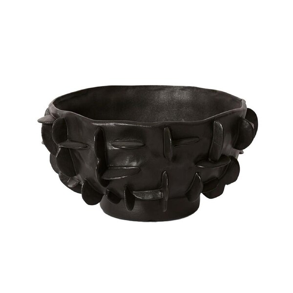 E Style Adora Porcelain/Ceramic Decorative Bowl Plant Pot Decor 36cm Black
