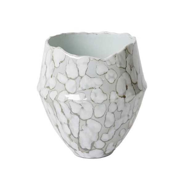 E Style Choksi Porcelain Flower/Plant Pot Vase Home Decor 25cm Grey Green