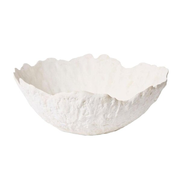 E Style Pandya Porcelain Decorative Bowl Succulent Plant Pot Decor 45cm Ivory
