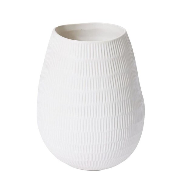 E Style Juana Ceramic Flower Vase Centerpiece Indoor Home Decor 26cm White