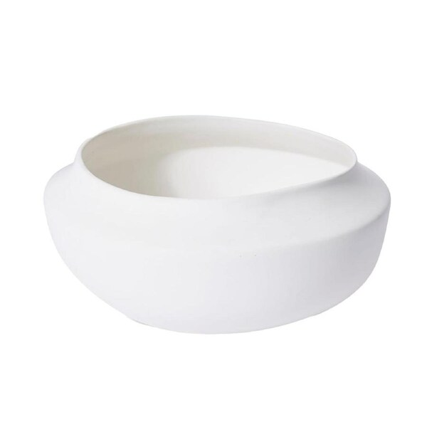 E Style Nakano Wide Ceramic Decorative Bowl Plant Pot Home Decor 32cm White