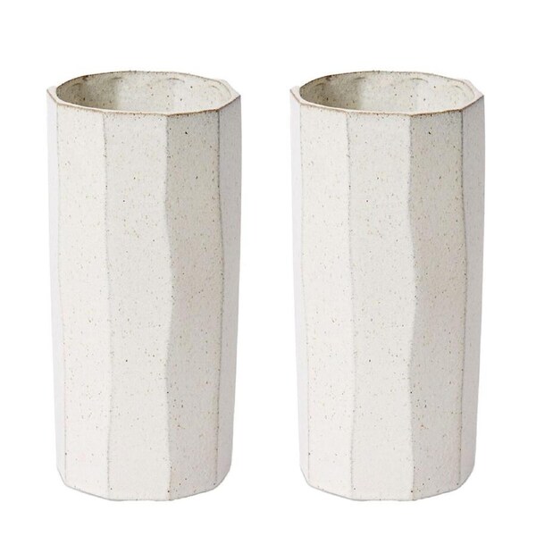 2PK E Style Letsha Ceramic Flower Vase Centerpiece Indoor Home Decor 30cm Cream