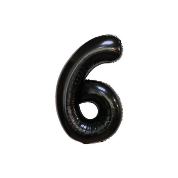 34 Inch Black Balloon Number 6