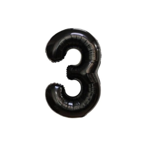 34 Inch Black Balloon Number 3