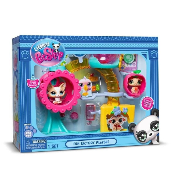 Littlest Pet Shop Fun Factory Playground Playset Animal Toy Figures Kids 4y+