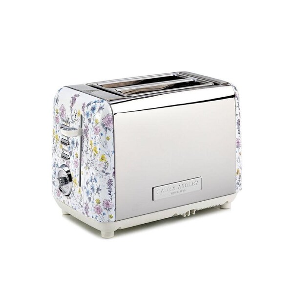 Laura Ashley Stainless Steel 2 Slice Home/Kitchen Compact Toaster Wild Meadow