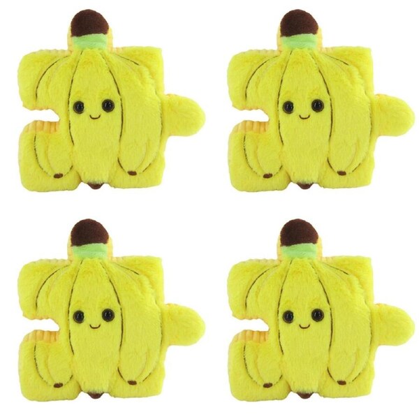 4PK Yoonique 8 In Pluzzles Fruit Salad Soft Plush Toy Assorted Kids/Children 3y+