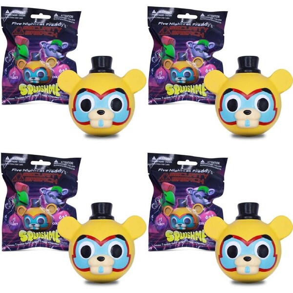4PK Five Nights At Freddy's 2.5 In Squishmee Figures Toy Series 2 Assorted 3y+