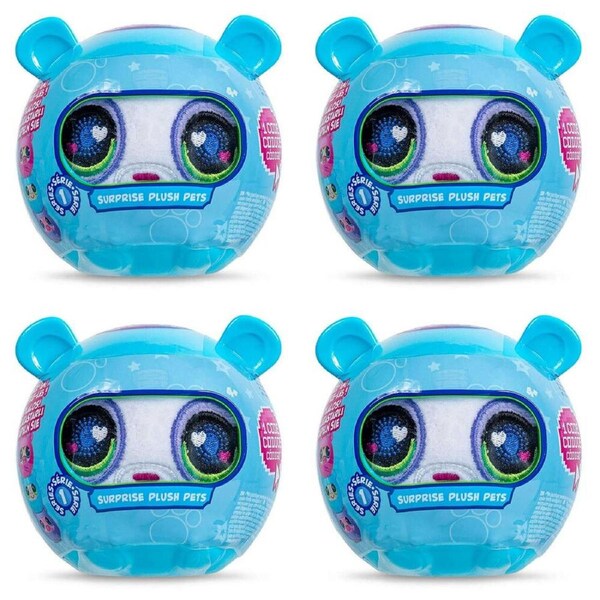 4PK Littlest Pet Shop Surprise Mini Plush Pets S1 Assorted Kids/Children 4y+