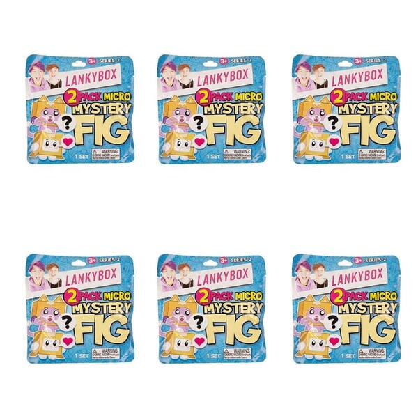6x 2pc Lankybox Micro Mystery Figures Fun Toys Blind Bag S2 Assorted Kids 3y+