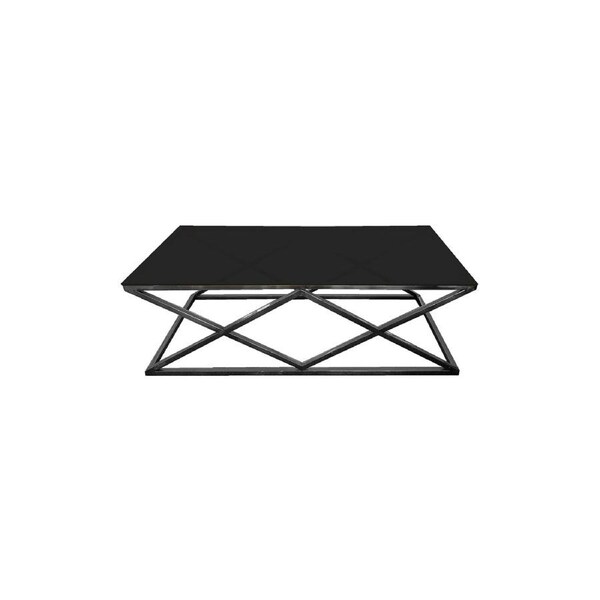 Alsea Coffee Table Black Base - Black Glass