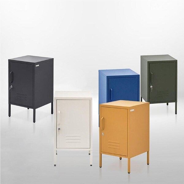 Metal Bedside Cabinet - Blue, Cold Rolled Steel