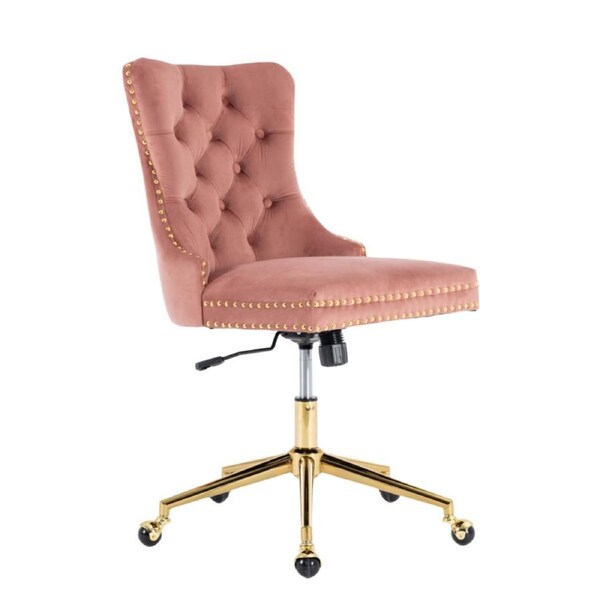 Velvet Home Office Chair- Pink