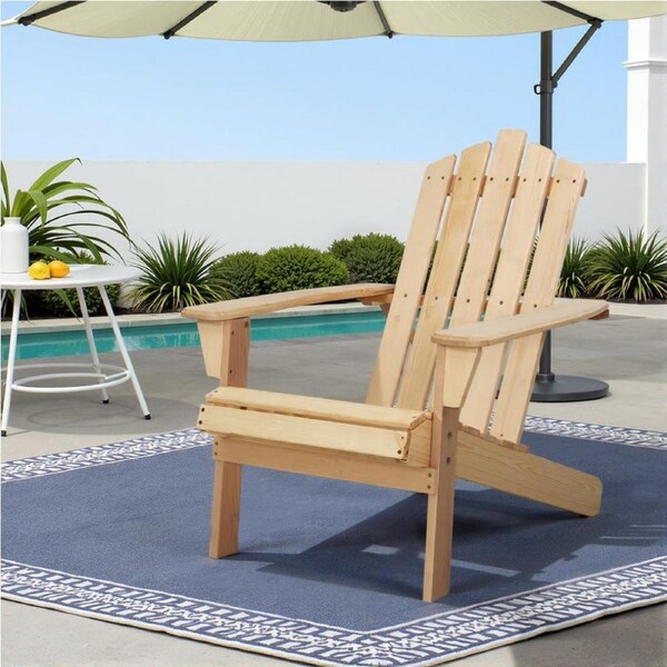 Adirondack Outdoor Chair - Hemlock Wood, Natural Finish