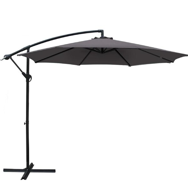 Outdoor Cantilever Umbrella - 3m Charcoal Patio Beach Shade