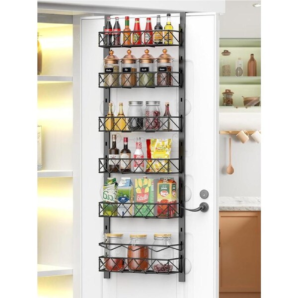 6 Tier Adjustable Baskets Over Door Pantry Organiser for Home Kitchen