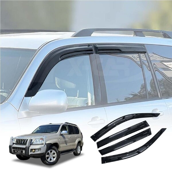 Weathershields for Toyota LandCruiser Prado 120 Series 2003-2009 Car Weather Shields Wind Deflectors Window Sun Visor 4 Pcs-Set