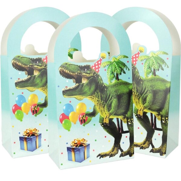 Dinosaur Birthday Party Paper Treat Bags (Pack of 4)