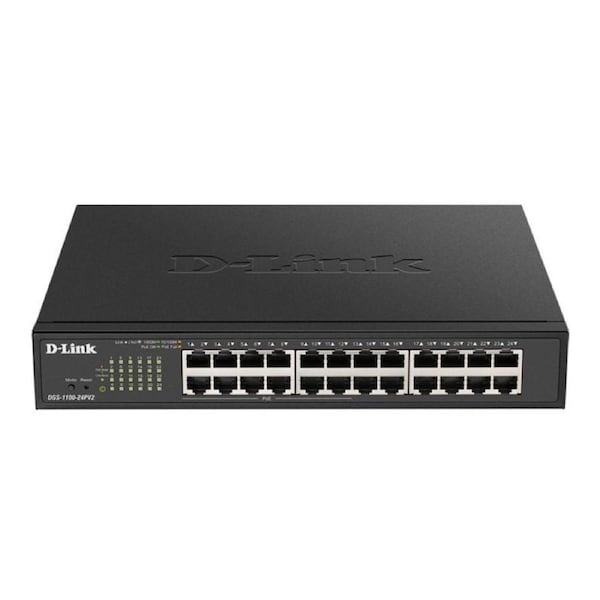 D-Link 24-Port Gigabit Smart PoE Switch w/ 12 PoE Ports - Black