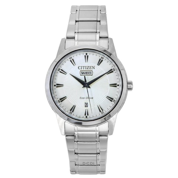 Citizen Eco-Drive Stainless Steel White Dial AW0100-86B Men's Watch