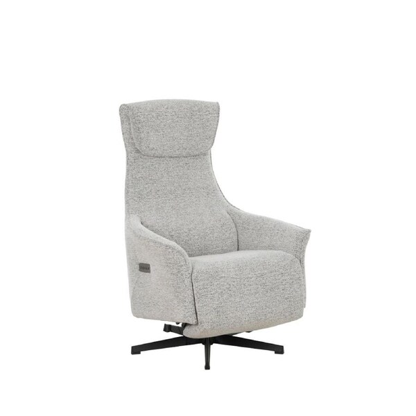 Design Square Fabric Electric Recliner Relaxing Lounge Accent Armchair With Massage - Light Grey