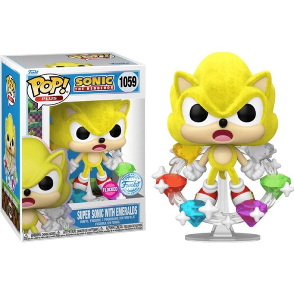 Super Sonic With Emeralds Flocked Pop! Vinyl #1059