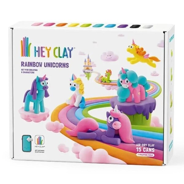Hey Clay Rainbow Unicorns Set