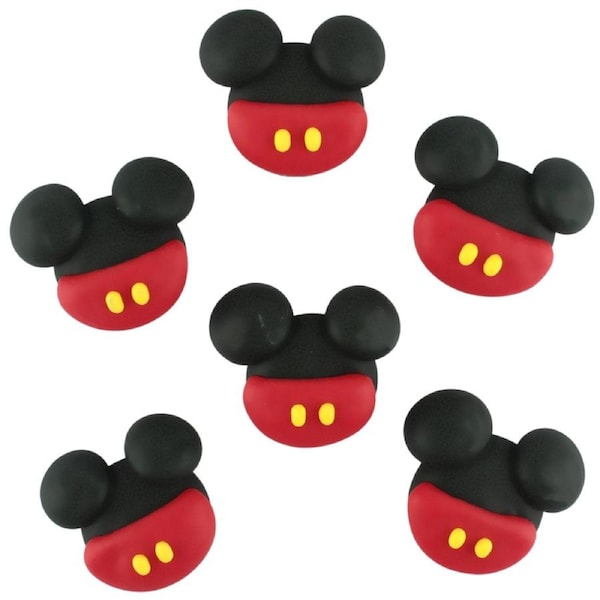 Mickey Mouse Edible Sugar Cupcake Decorations (Pack of 6)