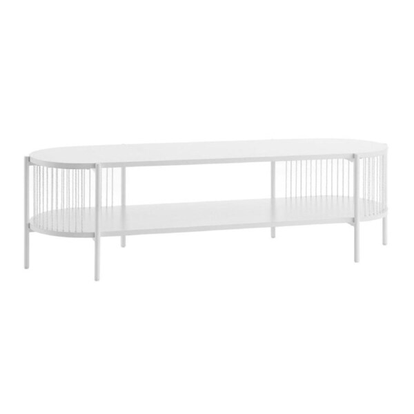 Design Square Connell Modern Wooden Entertainment Unit TV Stand Open Shelf - White
