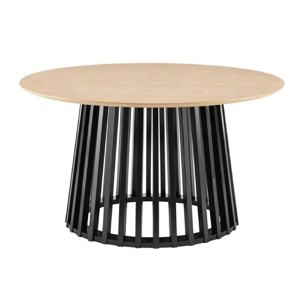 Design Square Calandra Classic Round Tea Coffee Table 90cm Black/Oak