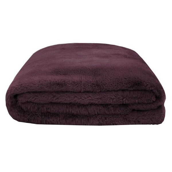 Bambury Frida Faux Fur Throw 150 x 200cm Plum
