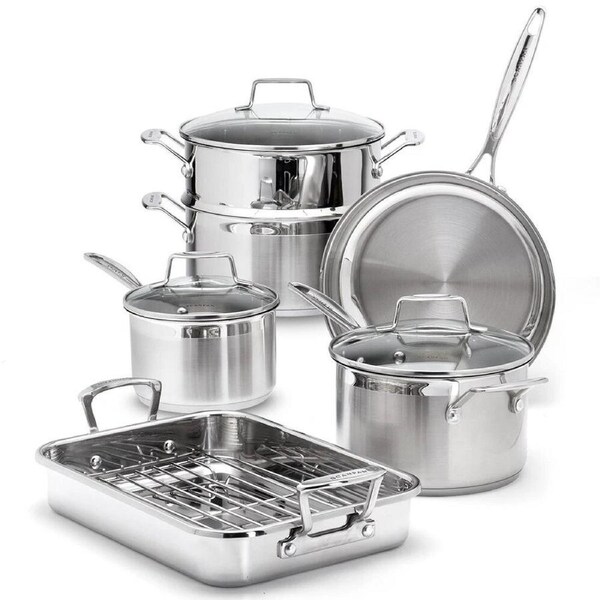 Scanpan Impact 6 Piece Cookware Set with Roaster - Stainless Steel 6pc