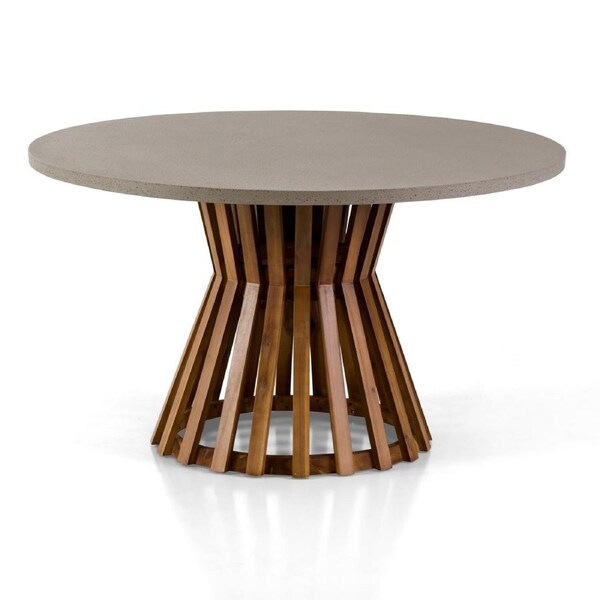 Burleigh Round Concrete Look Dining Table - Tables