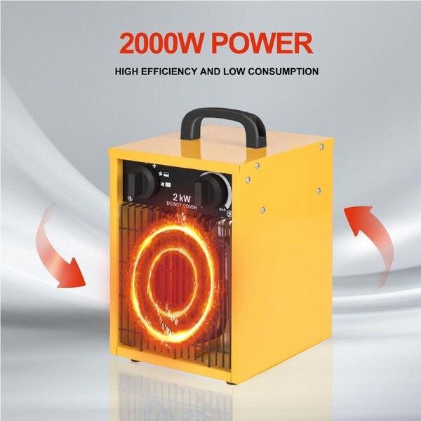 Electric Fan Heater Industrial Workshop Portable Room Carpet Dryer Warm Hot Air Forced 2000W Fast Heating Space Standing SAA for Warehouse Farm Garage