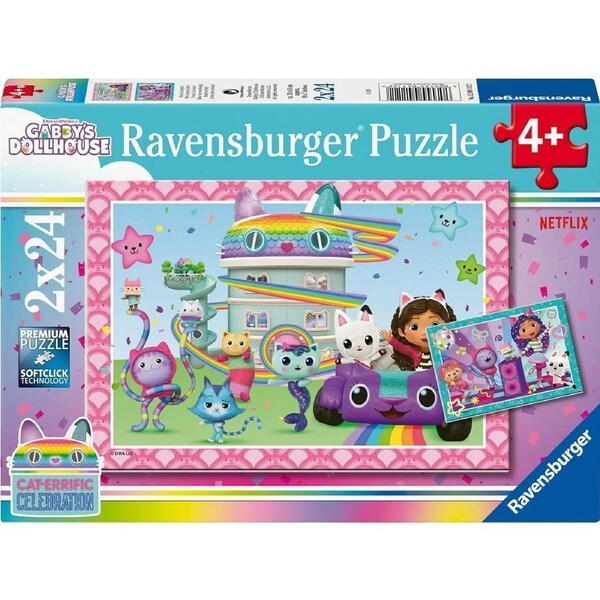 Ravensburger - Gabby's Dollhouse Cat-errific Celebration Puzzle 2x24pc