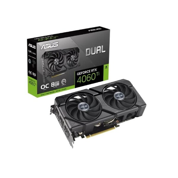 ASUS nVidia GeForce DUAL-RTX4060TI-O8G-EVO RTX 4060 Ti EVO OC Edition 8GB GDDR6, 2565 MHz Boost Clock, RAM 18Gbps, 3xDP, 1xHDMI