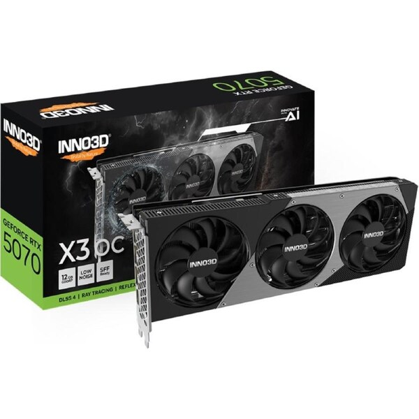INNO3D nVidia GeForce RTX 5070 X3 OC 12GB GDDR7 2542 MHz Boost Clock, RAM 28 Gbps, 3x DP, 1xHDMI 300x116x41mm