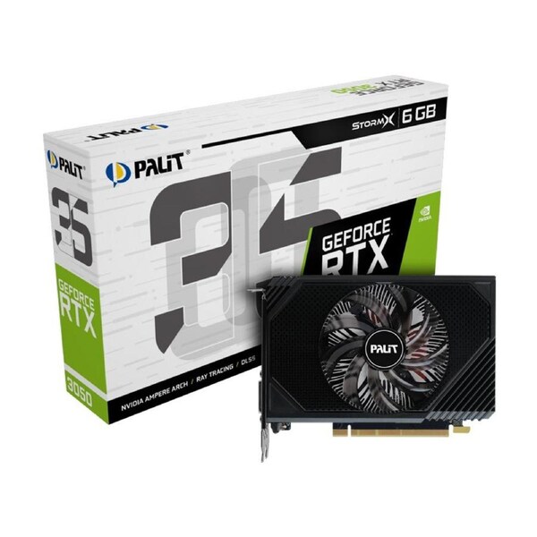 PALIT RTX3050 STORMX 6GB GDDR6 96bit DVI HDMI DP Single-Fan Option for Mini-ITX Power Station