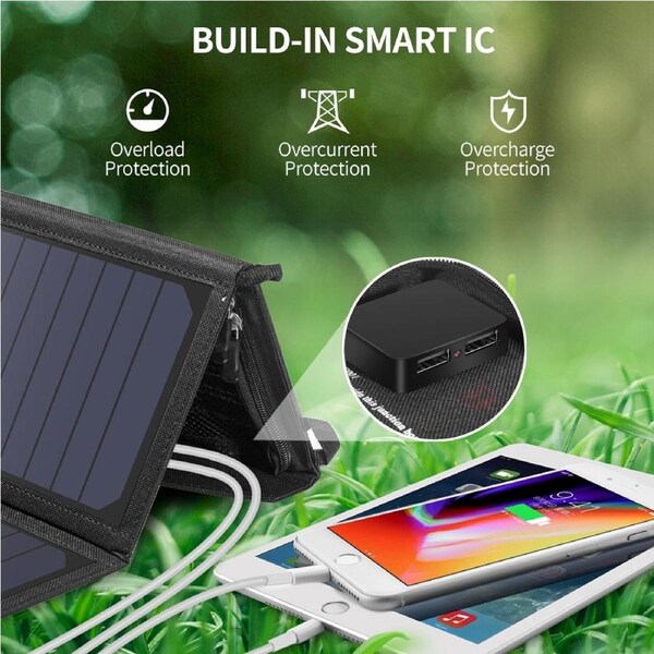 Choetech SC001 Solar Panel 19W Portable Charger SunPower Panels Dual USB Charger for Camping, RV, Outdoors