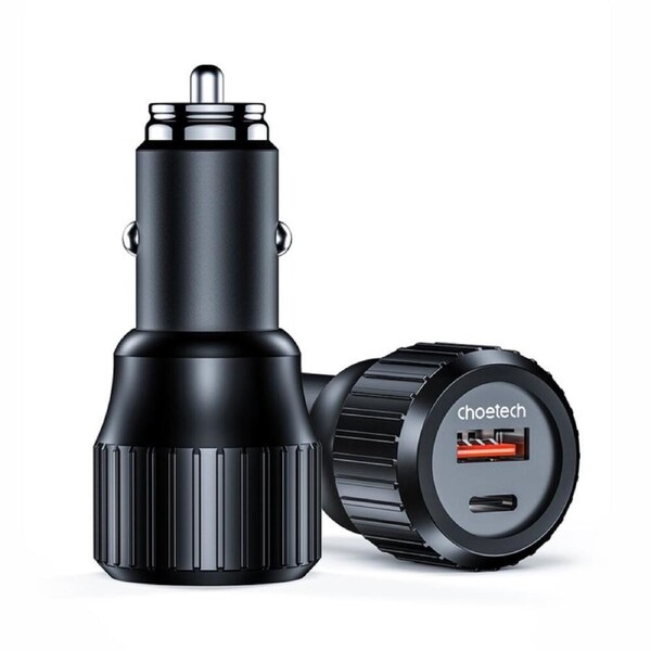 Choetech TC0010 63W - 3 Ports (Dual USB-C 45W + USB-A 18W)Fast Car Charger