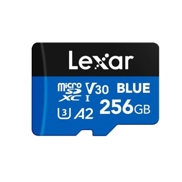 Lexar BLUE microSDXC UHS-I Card 256GB - C10, A2, UHS-I(U3), V30, up to 160MB/s read Vibration-proof: 10-2000Hz. Magnetic-proof: 15000 Gauss