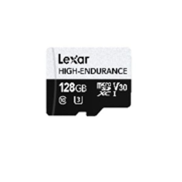 Lexar High-Endurance microSDXC UHS-I cards 128G High-Endurance microSDXC UHS-I, C10, UHS-I (U3), V30, up to 100MB/s read, up to 45MB/s wr