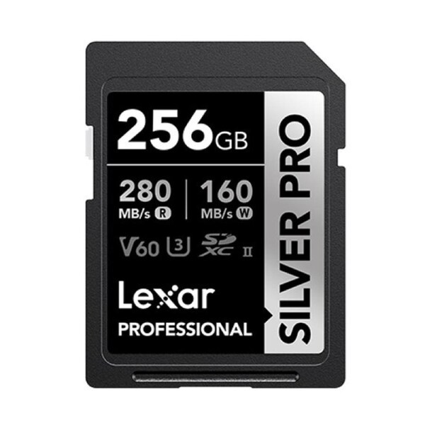 Lexar Professional SILVER PRO 256GB SDXC UHS-II Card 256GB C10, UHS-II(U3), V60, Silver Pro, up to 280MB/s read, 160MB/s write