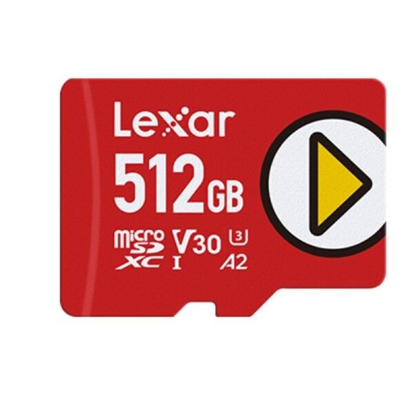 Lexar PLAY microSDXC UHS-I card 512GB Class 10, U3, V30, A2, up to 205MB/s read, up to 140MB/s write 512GB Class 10, U3, V30, A2, up to 205MB/s rea