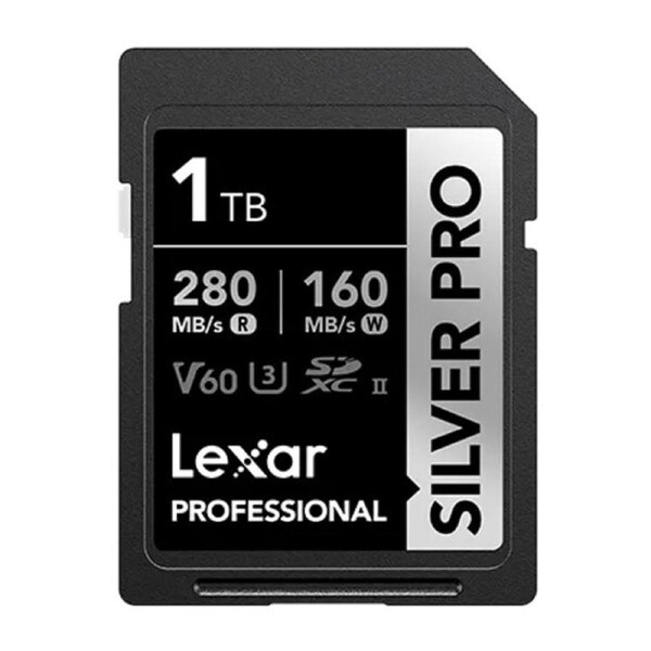 Lexar Professional SILVER PRO 1TB SDXC UHS-II Card 1TB C10, UHS-II(U3), V60, Silver Pro, up to 280MB/s read, 160MB/s write